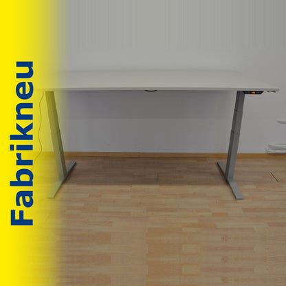 MC Office Shop MC Stand V2 Sitz-Steh Schreibtisch 2000 x 1000mm - Gestell Silbergrau - Tischplatte Lichtgrau