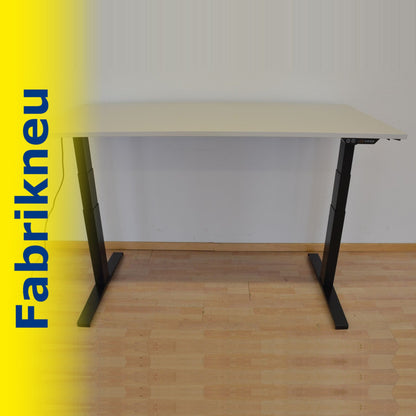 MC Office Shop MC Stand V2 Sitz-Steh Schreibtisch 1600 x 800mm - Gestell Schwarz - Tischplatte Lichtgrau