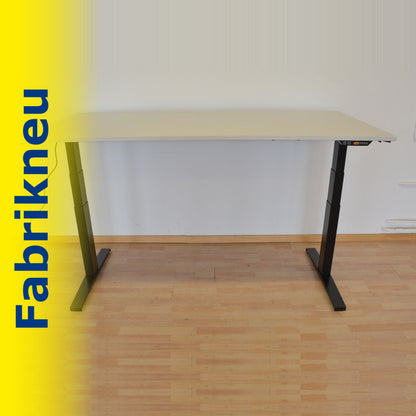 MC Office Shop MC Stand V2 Sitz-Steh Schreibtisch 1800 x 900mm - Gestell Schwarz - Tischplatte Lichtgrau