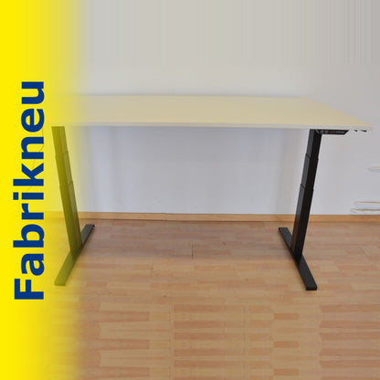 MC Office Shop MC Stand V2 Sitz-Steh Schreibtisch 1800 x 900mm - Gestell Schwarz - Tischplatte Kristallweiss