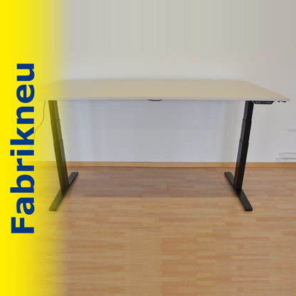 MC Office Shop MC Stand V2 Sitz-Steh Schreibtisch 2000 x 1000mm - Gestell Schwarz - Tischplatte Lichtgrau