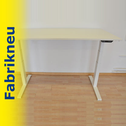 MC Office Shop MC Stand V2 Sitz-Steh Schreibtisch 1600 x 800mm - Gestell Weiss - Tischplatte Kristallweiss