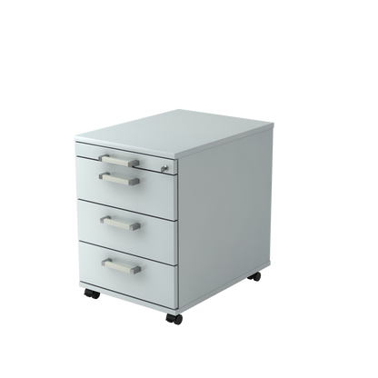 MC MyContainer Rollkorpus mit 4 Schubladen Grau mit Standard Griff - 6007764