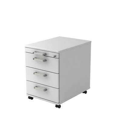 MC MyContainer Rollkorpus mit 4 Schubladen Weiss mit Standard Griff - 6007765