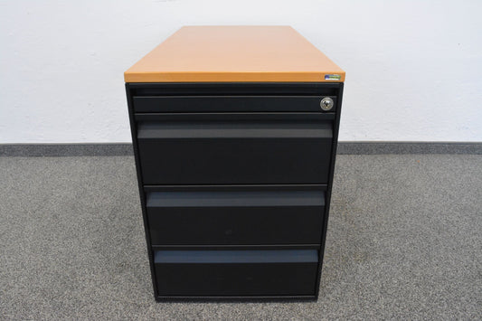Lista Office Serie L Unterstell-Korpus in schwarz mit Holzdeckblatt