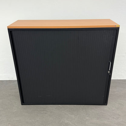 Lista Office Storage Lateralschrank Metall Schwarz mit Holzdeckblatt - 6011060