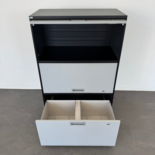 Lista Office LO Qub Modul-Kombination 3-OH 800mm - Schwarz-Silbergrau - ohne Schlüssel