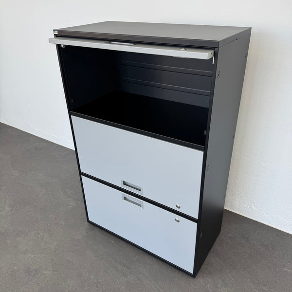 Lista Office LO Qub Modul-Kombination 3-OH 800mm - Schwarz-Silbergrau - ohne Schlüssel