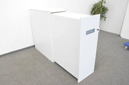 ZKD Apothekerschrank Spanplatte weiss offen von links - 6011113