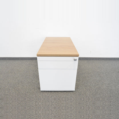 Haworth Mobile Storage Roll-Korpus Spanplatte weiss mit Deckblatt Eichendekor - 6012333