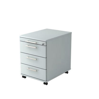 MC MyContainer Rollkorpus mit 4 Schubladen Grau mit Relinggriff - 6013720