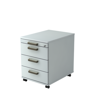 MC MyContainer Rollkorpus mit 4 Schubladen Grau mit Streifengriff - 6013726