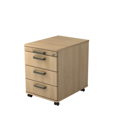 MC MyContainer Rollkorpus mit 4 Schubladen Eichendekor mit Streifengriff - 6013730