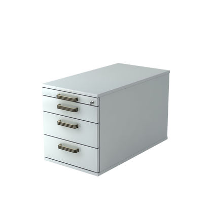 MC MyContainer mit Streifengriffen und 4 Schubladen - Grau - 6014779