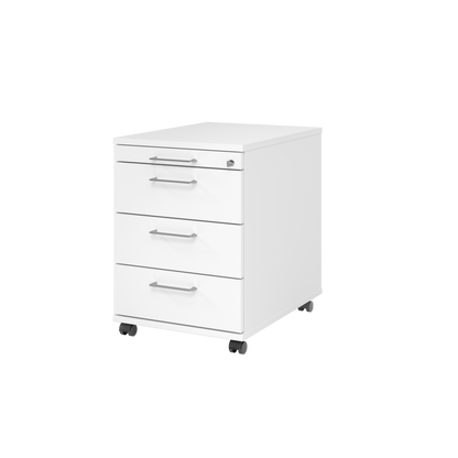 MC MyContainer Rollkorpus mit 4 Schubladen Weiss mit Flachgriff - 6014816