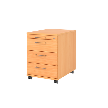 MC MyContainer Rollkorpus mit 4 Schubladen Buchendekor mit Flachgriff - 6014817