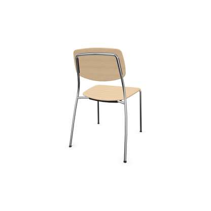 Dietiker Felber C14 Stuhl 4-Fuss Metall ohne Armlehnen Buche Natur lackiert Ansicht von hinten - 6015386