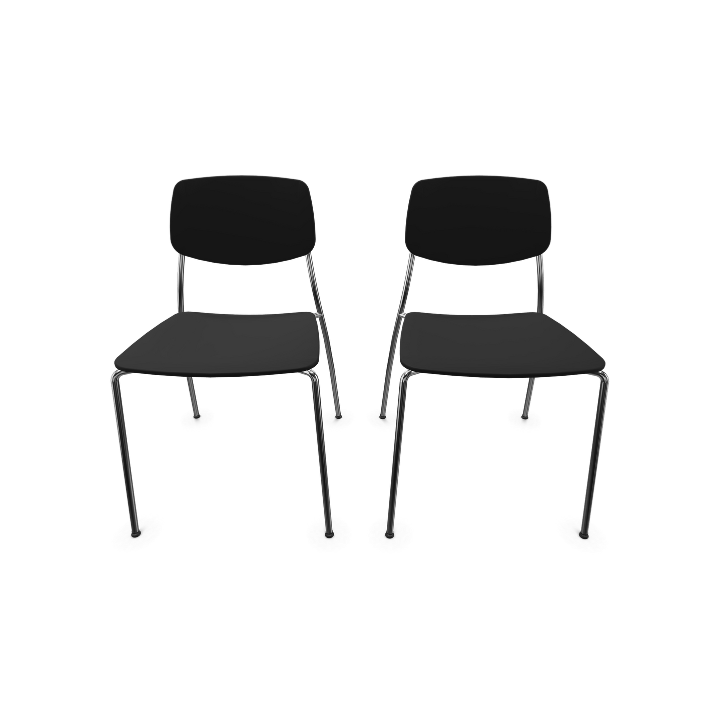 Dietiker Felber C14 Stuhl 2 Stück - 4-Fuss Metall ohne Armlehnen D 316 Buche schwarz - 6015395