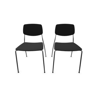 Dietiker Felber C14 Stuhl 2 Stück - 4-Fuss Metall ohne Armlehnen D 316 Buche schwarz - 6015395