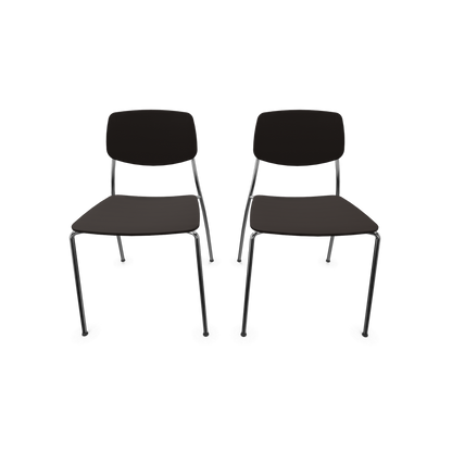 Dietiker Felber C14 Stuhl 2 Stück - 4-Fuss Metall ohne Armlehnen D 169 Buche havanna-braun - 6015395