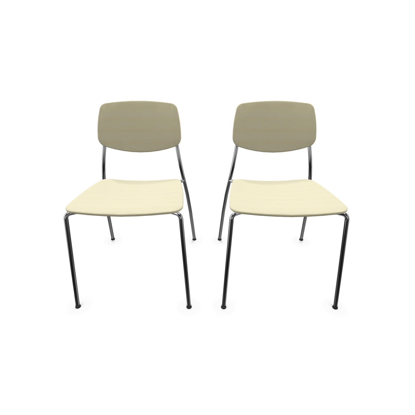 Dietiker Felber C14 Stuhl 2 Stück - 4-Fuss Metall ohne Armlehnen D 305 Buche ahornfarbig - 6015398