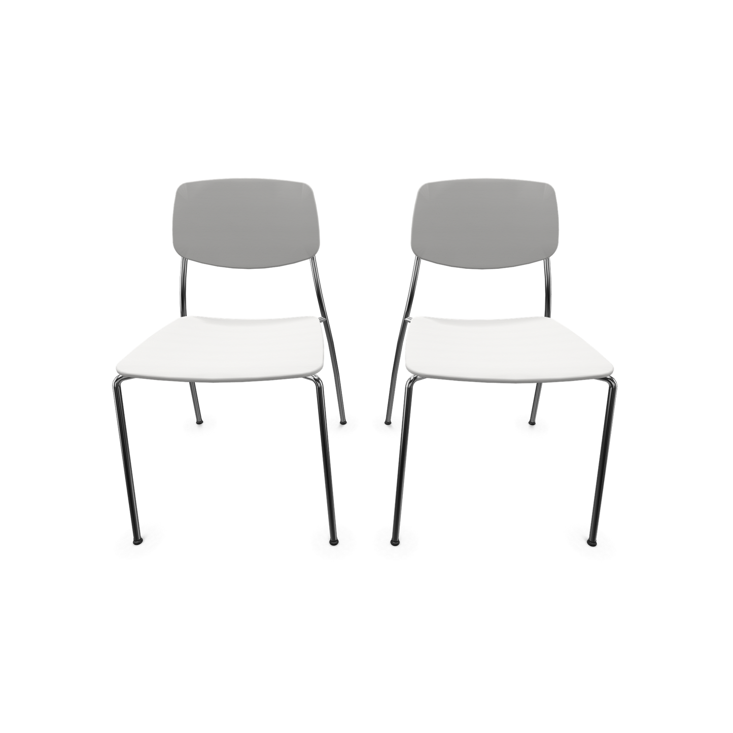 Dietiker Felber C14 Stuhl 2 Stück - 4-Fuss Metall ohne Armlehnen D 314 Buche weiss - 6015399