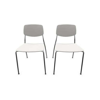 Dietiker Felber C14 Stuhl 2 Stück - 4-Fuss Metall ohne Armlehnen D 314 Buche weiss - 6015399