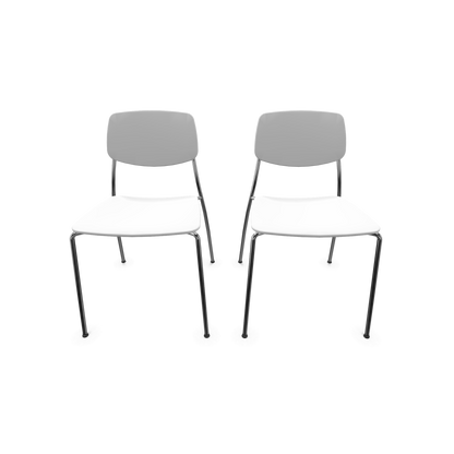 Dietiker Felber C14 Stuhl 2 Stück - 4-Fuss Metall mit Armlehnen D 250 Buche weiss - 6018604
