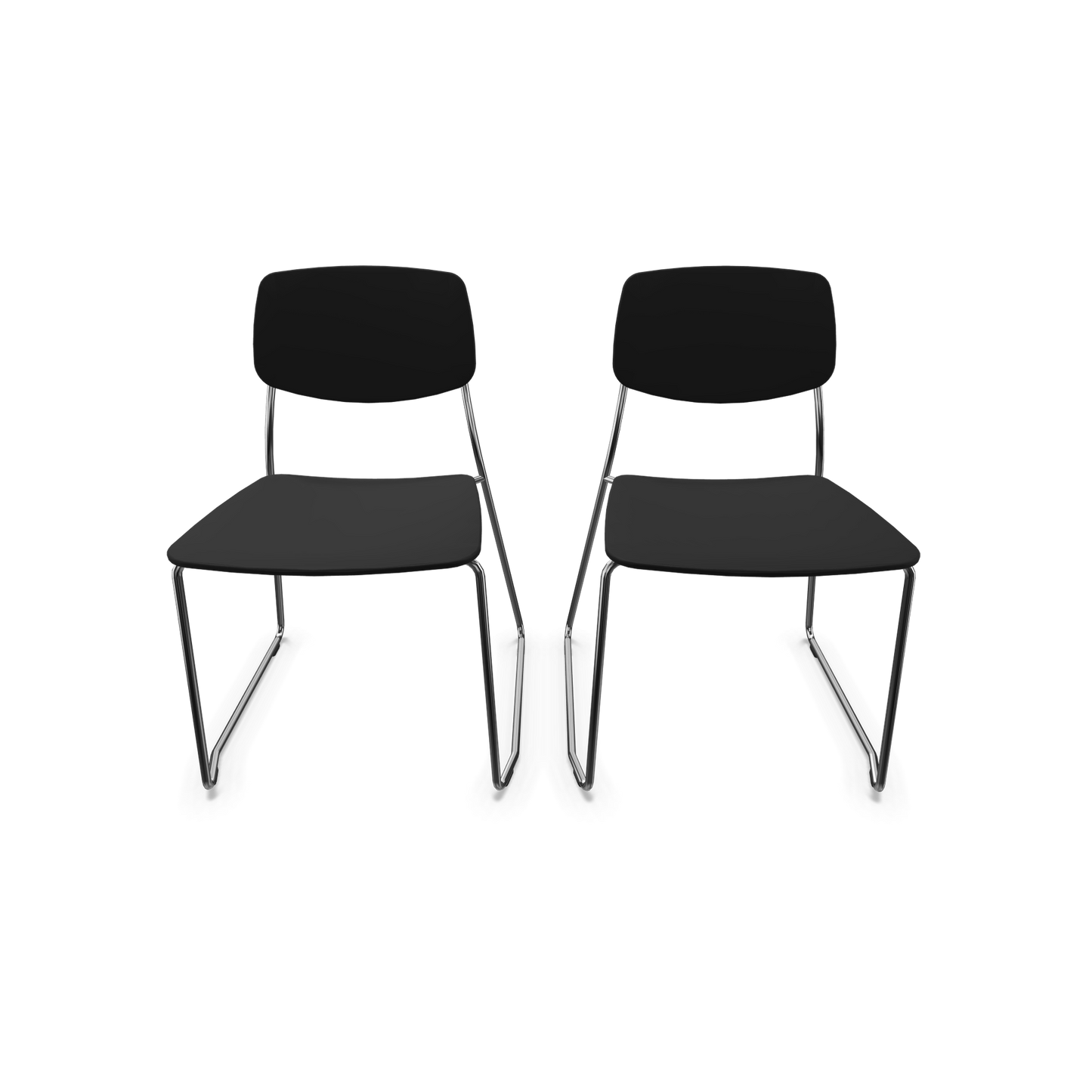 Dietiker Felber C14 Stuhl 2 Stück - Kufengestell Metall ohne Armlehnen D 316 Buche schwarz - 6018606