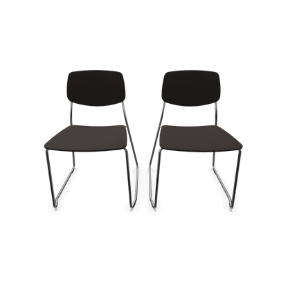 Dietiker Felber C14 Stuhl 2 Stück - Kufengestell Metall ohne Armlehnen D 169 Buche havanna-braun - 6018606