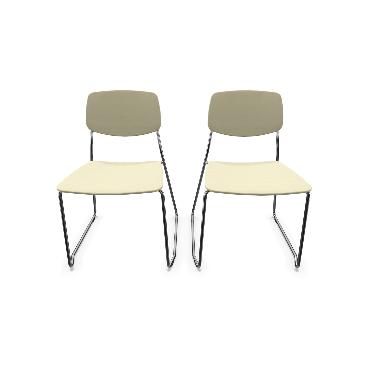 Dietiker Felber C14 Stuhl 2 Stück - Kufengestell Metall ohne Armlehnen D 305 Buche ahornfarbig - 6018609