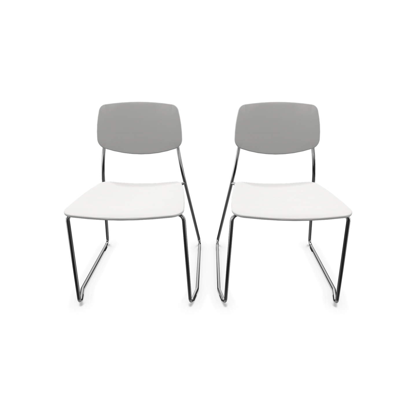 Dietiker Felber C14 Stuhl 2 Stück - Kufengestell Metall ohne Armlehnen D 314 Buche weiss - 6018610