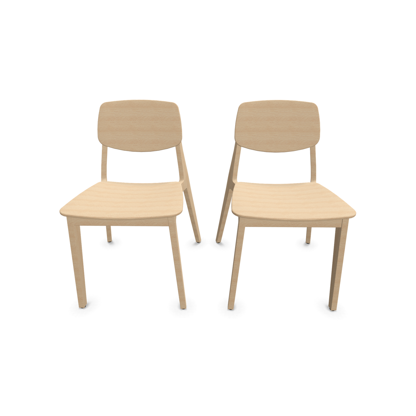 Dietiker Felber C14 Stuhl 2 Stück - 4-Fuss Holzgestell ohne Armlehnen Buche Natur lackiert - 6018619
