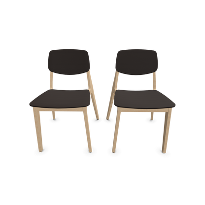 Dietiker Felber C14 Stuhl 2 Stück - 4-Fuss Holzgestell ohne Armlehnen D 169 Buche havanna-braun - 6018621