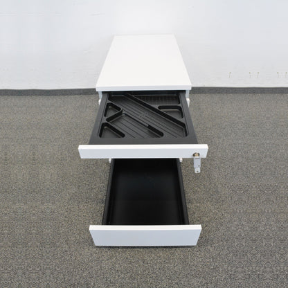 Haworth Mobile Storage Roll-Korpus mit Materialschale und Schublade offen - 6019034