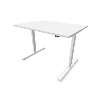 Narbutas Easy Sitz-Steh-Schreibtisch 1200x800mm, Gestell Weiss, Tischplatte Weiss
