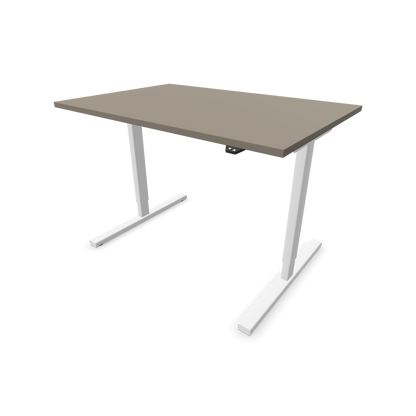 Narbutas Easy Sitz-Steh-Schreibtisch 1200x800mm, Gestell Weiss, Tischplatte Cubanitgrau