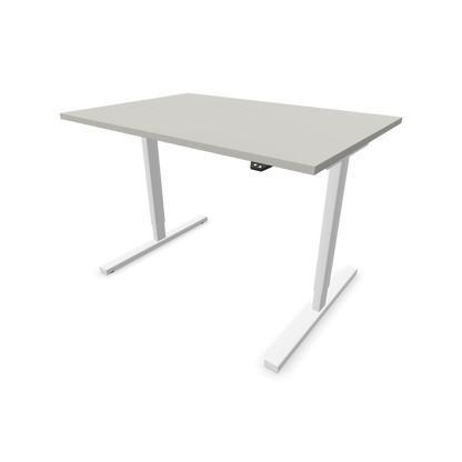 Narbutas Easy Sitz-Steh-Schreibtisch 1200x800mm, Gestell Weiss, Tischplatte Perlgrau