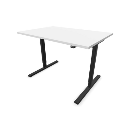 Narbutas Easy Sitz-Steh-Schreibtisch 1200x800mm, Gestell Schwarz, Tischplatte Weiss