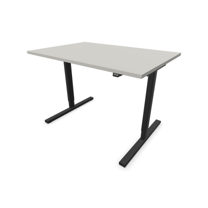 Narbutas Easy Sitz-Steh-Schreibtisch 1200x800mm, Gestell Schwarz, Tischplatte Perlgrau