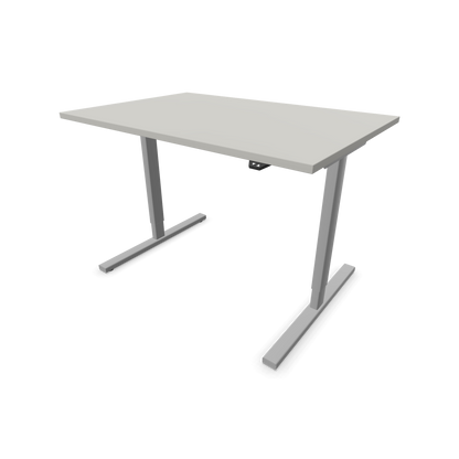 Narbutas Easy Sitz-Steh-Schreibtisch 1200x800mm, Gestell Silbergrau, Tischplatte Perlgrau