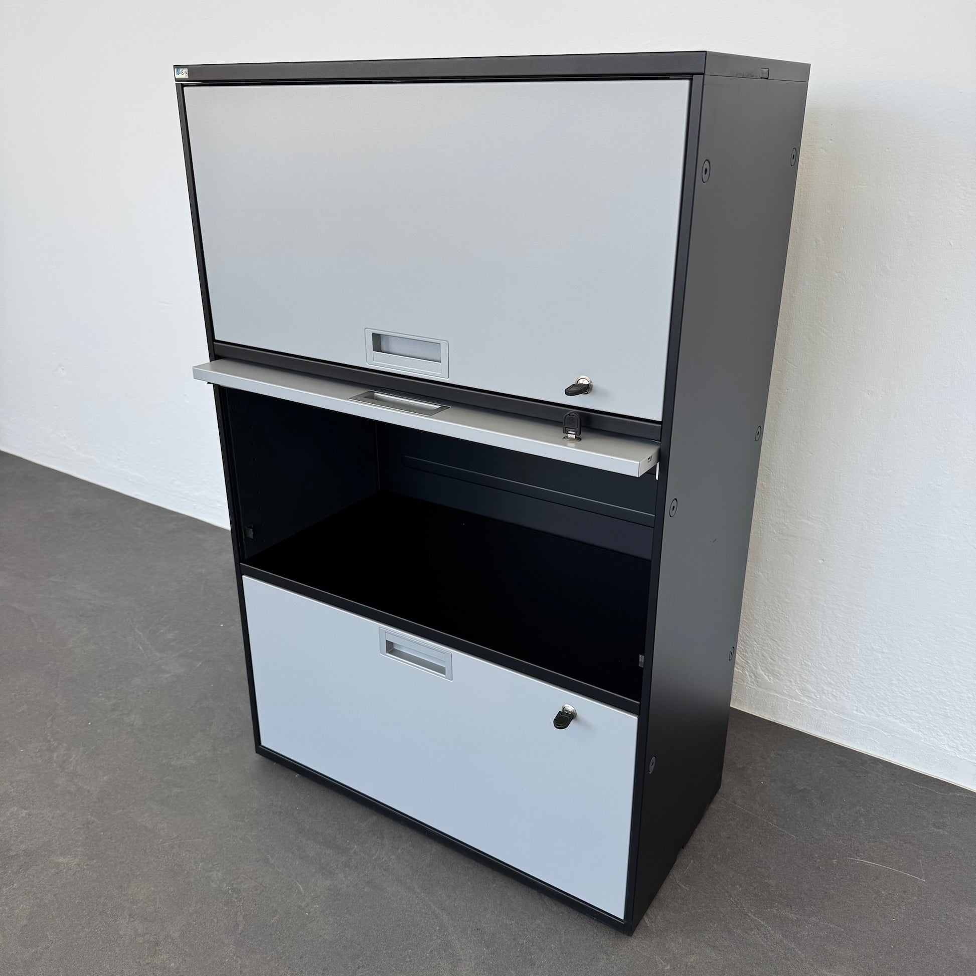 Lista Office Qub Modul-Kombination mit Klappe mitte offen