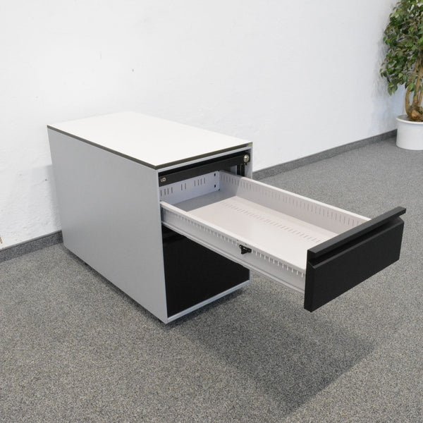 Lista Office LO Serie L Roll-Korpus 800mm - Silbergrau-Schwarz - ohne Schlüssel