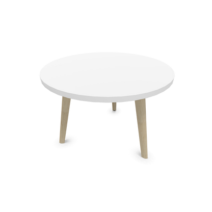 Narbutas Nova Wood Couchtisch Rund - Füsse Esche Natur - Tischplatte Weiss - 6019296