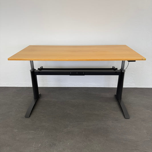 ZKD Joker Sitz-Steh-Schreibtisch Tischplatte Buchenfurnier