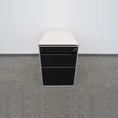 Lista Office Serie L Unterstell-Korpus in Grau und Schwarz mit Vollkerndeckblatt Weiss - 6019415