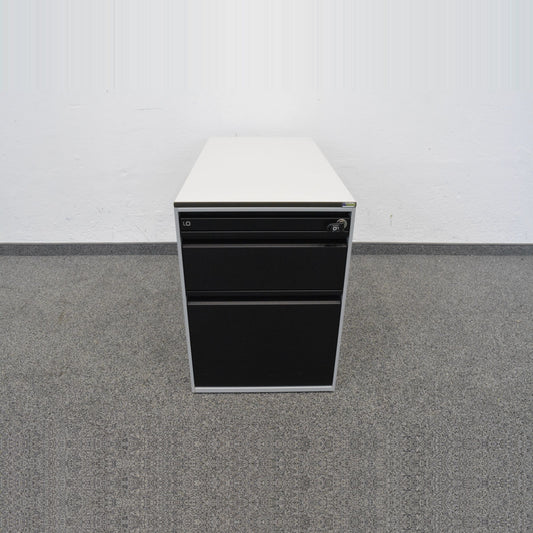 Lista Office Serie L Unterstell-Korpus in Grau und Schwarz mit Vollkerndeckblatt Weiss