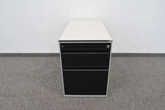 Lista Office Serie L Unterstell-Korpus in Grau und Schwarz mit Vollkerndeckblatt Weiss