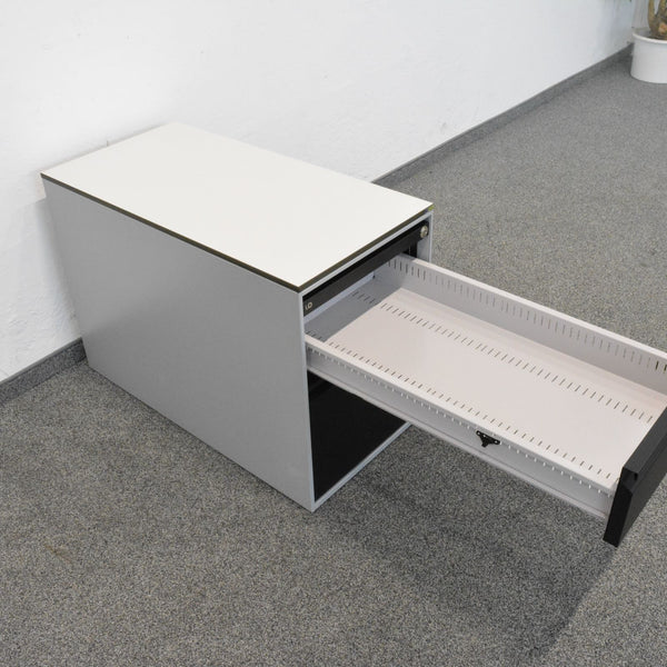 Lista Office LO Serie L Unterstell-Korpus 800mm - mit Hängeregister - Silbergrau-Schwarz - ohne Schlüssel