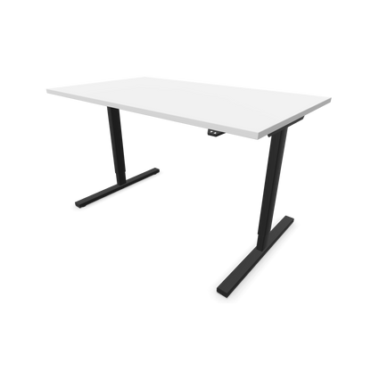 Narbutas Easy Sitz-Steh-Schreibtisch 1400x800mm, Gestell Schwarz, Tischplatte Weiss
